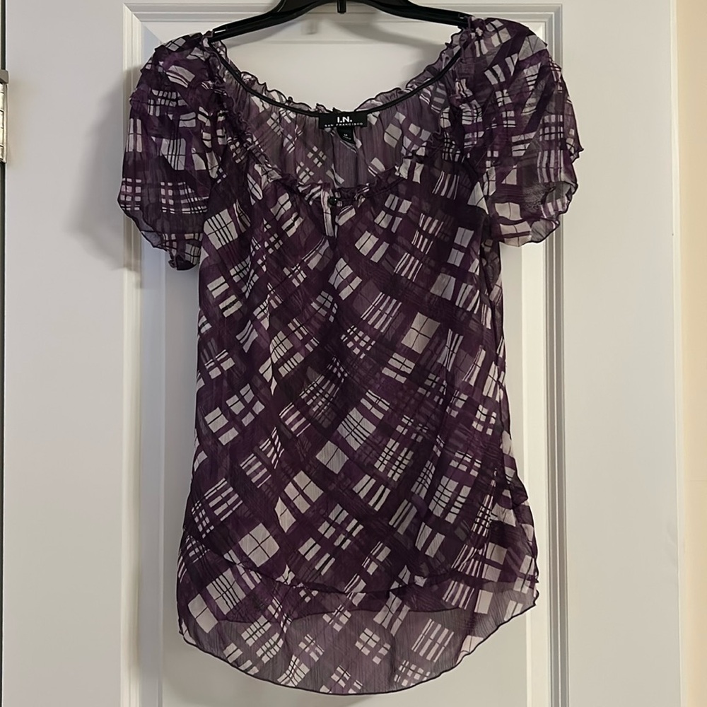 Gorgeous Purple Plaid Top!